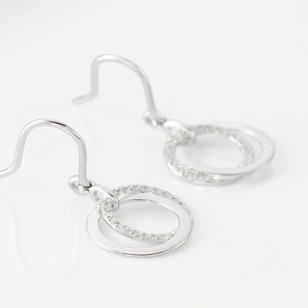 Histoire d'Or Boucles D'oreilles Pendantes Or Blanc Tresha Diamants Hot