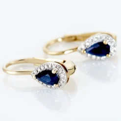 Histoire d'Or Boucles D'oreilles Pendantes Doorsie Or Jaune Saphir Et Diamant Clearance