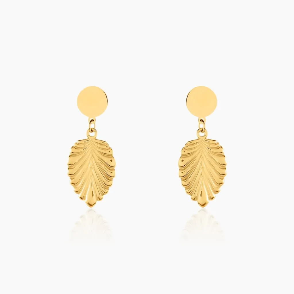 Histoire d'Or Boucles D'oreilles Pendantes Hristina Acier Jaune Discount