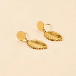 Histoire d'Or Boucles D'oreilles Pendantes Hristina Acier Jaune Discount