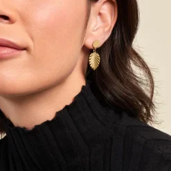 Histoire d'Or Boucles D'oreilles Pendantes Hristina Acier Jaune Discount