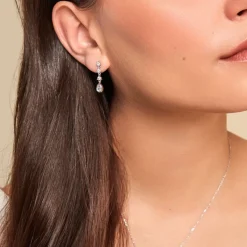 Histoire d'Or Boucles D'oreilles Pendantes Hida Argent Blanc Oxyde De Zirconium Outlet