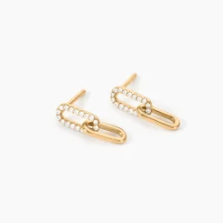 Histoire d'Or Boucles D'Oreilles Pendantes Lueur Plaqué Or Jaune Oxyde De Zirconium Hot