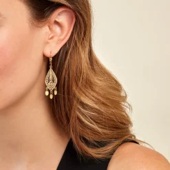 Histoire d'Or Boucles D'oreilles Pendantes Makari Or Jaune New