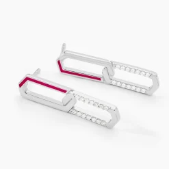 Histoire d'Or Boucles D'oreilles Pendantes Infini Pop Argent Blanc Oxyde Zirconium Clearance