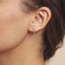 Histoire d'Or Boucles D'oreilles Pendantes Argent Blanc Tamako Oxydes De Zirconium Sale