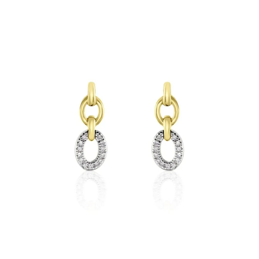 Histoire d'Or Boucles D'oreilles Pendantes Margane Or Jaune Diamant Hot