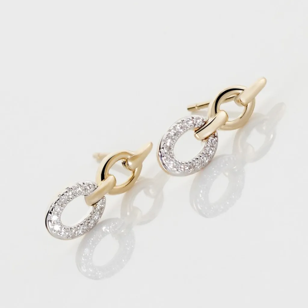 Histoire d'Or Boucles D'oreilles Pendantes Margane Or Jaune Diamant Hot