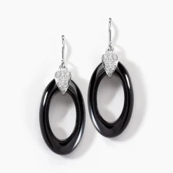 Histoire d'Or Boucles D'oreilles Pendantes Peer Argent Blanc Oxyde De Zirconium Clearance