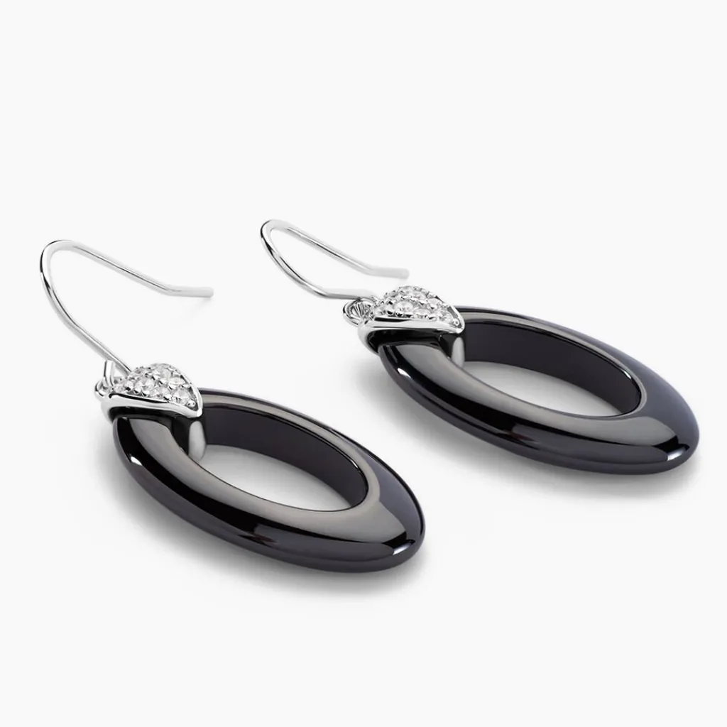 Histoire d'Or Boucles D'oreilles Pendantes Peer Argent Blanc Oxyde De Zirconium Clearance