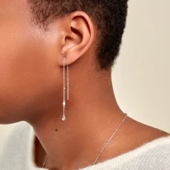 Histoire d'Or Boucles D'oreilles Pendantes Themis Argent Blanc Oxyde De Zirconium Outlet