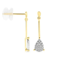 Histoire d'Or Boucles D'oreilles Pendantes Pear C Or Jaune Diamant Discount