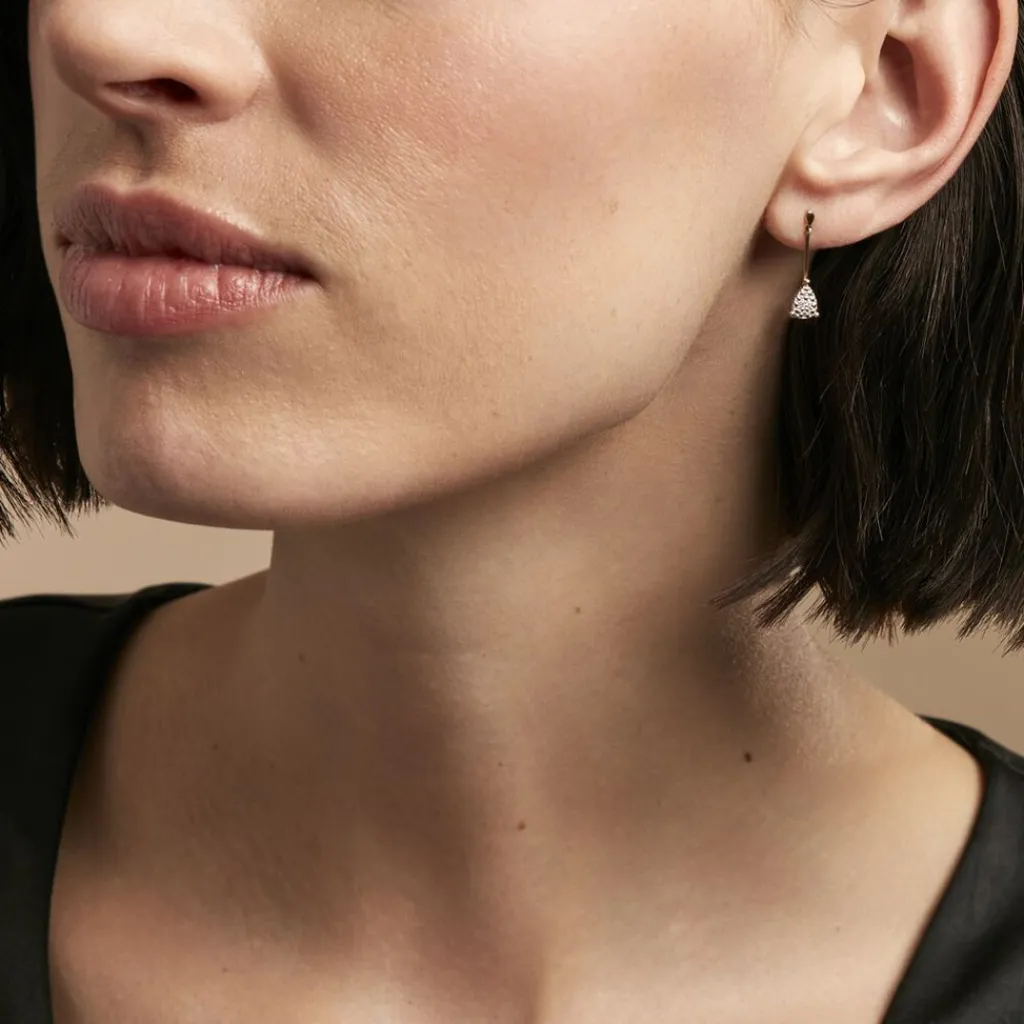 Histoire d'Or Boucles D'oreilles Pendantes Pear C Or Jaune Diamant Discount