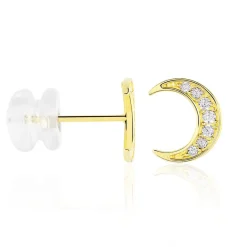 Histoire d'Or Boucles D'oreilles Pendantes Francoise-marie Lune Or Jaune Oxyde Sale
