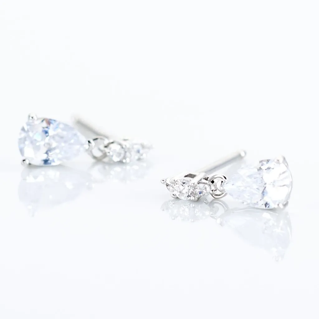 Histoire d'Or Boucles D'oreilles Pendantes Marie-helena Argent Oxyde De Zirconium Best