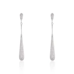 Histoire d'Or Boucles D'oreilles Pendantes Chandell Argent Blanc Oxyde De Zirconium New