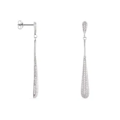 Histoire d'Or Boucles D'oreilles Pendantes Chandell Argent Blanc Oxyde De Zirconium New