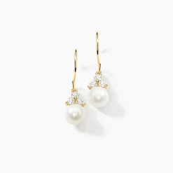 Histoire d'Or Boucles D'oreilles Pendantes Taissia Or Jaune Perle De Culture or jaune perle nacre New