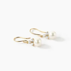 Histoire d'Or Boucles D'oreilles Pendantes Taissia Or Jaune Perle De Culture or jaune perle nacre New