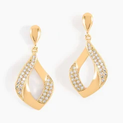 Histoire d'Or Boucles D'oreilles Pendantes Mai-lee Plaqué Or Oxyde De Zirconium Clearance