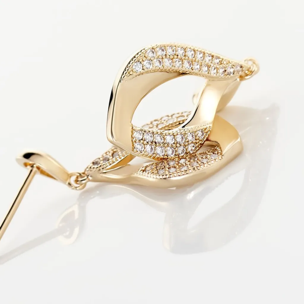 Histoire d'Or Boucles D'oreilles Pendantes Mai-lee Plaqué Or Oxyde De Zirconium Clearance