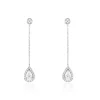 Histoire d'Or Boucles D'oreilles Pendantes Searlas Or Blanc Oxyde De Zirconium New