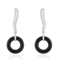 Histoire d'Or Boucles D'oreilles Pendantes Delphinia Argent Blanc Oxyde De Zirconium