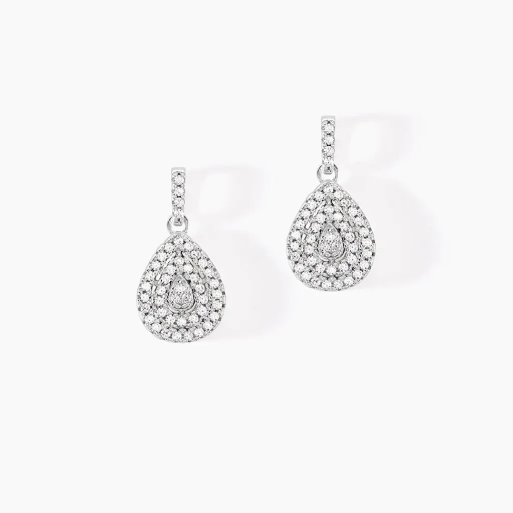 Histoire d'Or Boucles D'oreilles Pendantes Lysa Argent Blanc Oxyde De Zirconium Sale