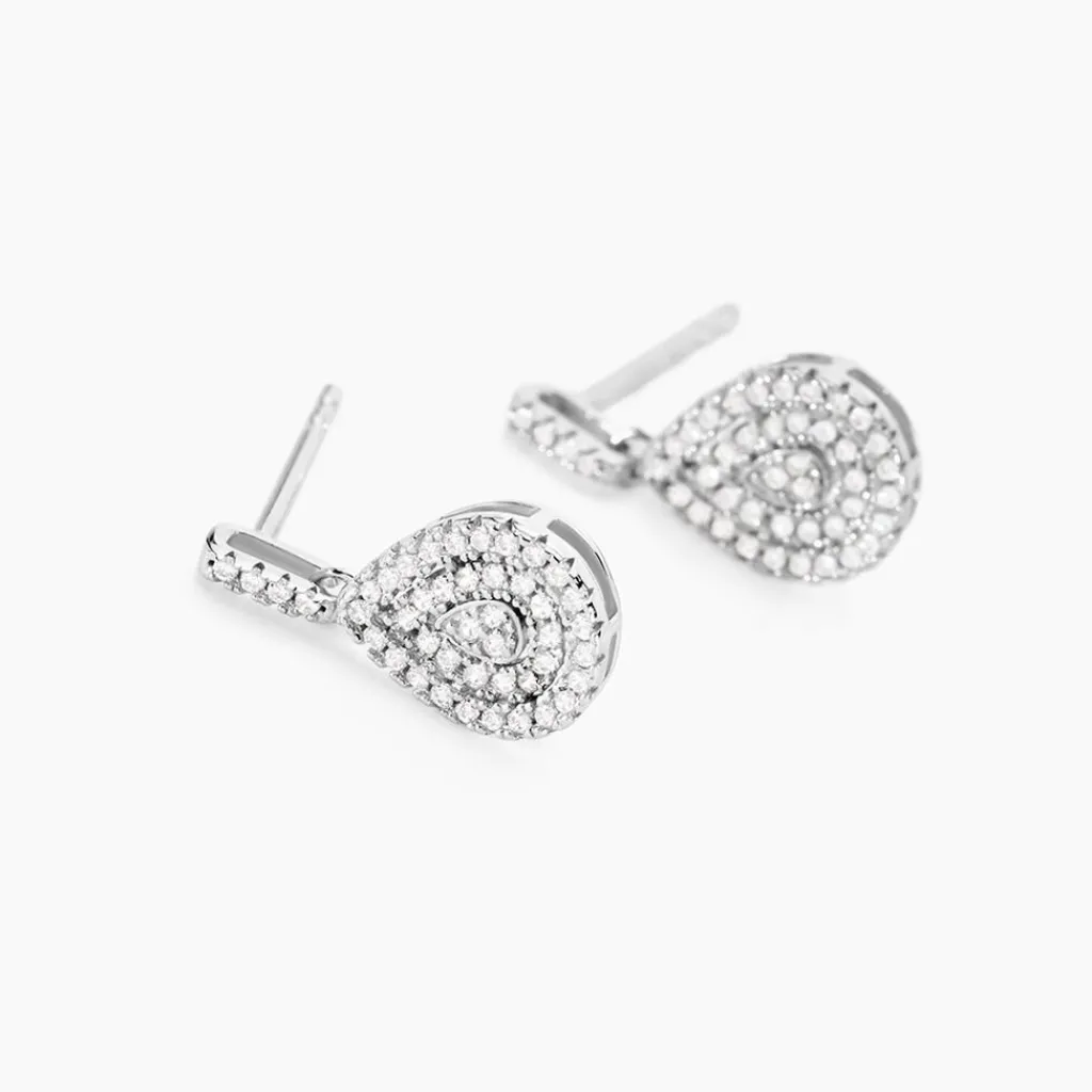 Histoire d'Or Boucles D'oreilles Pendantes Lysa Argent Blanc Oxyde De Zirconium Sale
