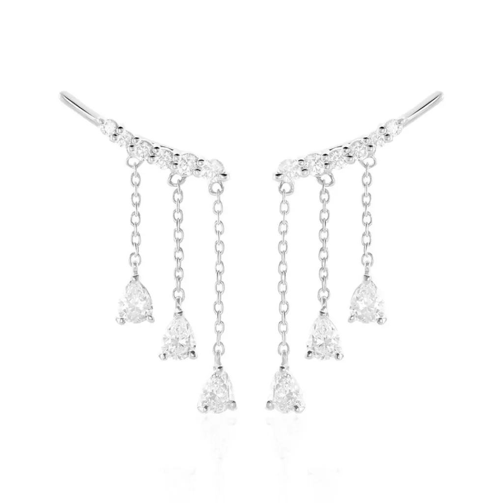 Histoire d'Or Boucles D'oreilles Pendantes Rilla Argent Blanc Oxyde De Zirconium Clearance