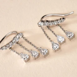 Histoire d'Or Boucles D'oreilles Pendantes Rilla Argent Blanc Oxyde De Zirconium Clearance