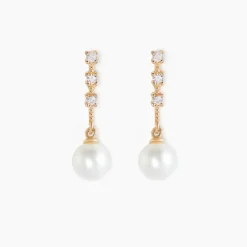 Histoire d'Or Boucles D'oreilles Pendantes Louise-marie Or Jaune Perle De Culture New