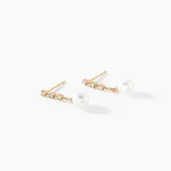 Histoire d'Or Boucles D'oreilles Pendantes Louise-marie Or Jaune Perle De Culture New