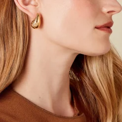 Histoire d'Or Boucles D'oreilles Pendantes Iliane Acier Doré New