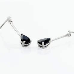 Histoire d'Or Boucles D'oreilles Pendantes Goutte Or Blanc Saphir Clearance