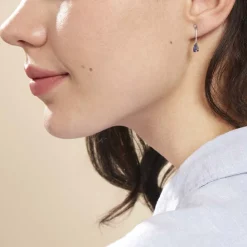 Histoire d'Or Boucles D'oreilles Pendantes Goutte Or Blanc Saphir Clearance