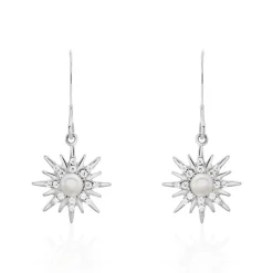 Histoire d'Or Boucles D'oreilles Pendantes Blanca Argent Blanc Perle De Culture Clearance