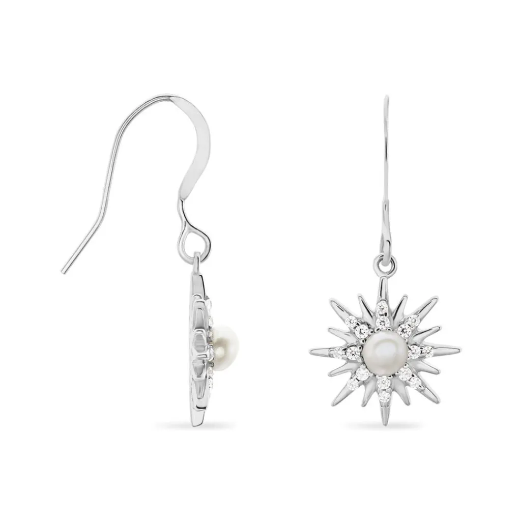 Histoire d'Or Boucles D'oreilles Pendantes Blanca Argent Blanc Perle De Culture Clearance