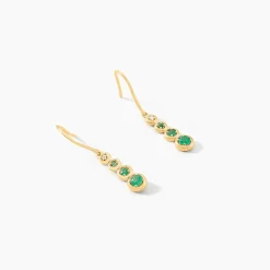 Histoire d'Or Boucles D'oreilles Pendantes Josephine Or Jaune Emeraude or jaune émeraude