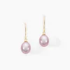 Histoire d'Or Boucles D'oreilles Pendantes Rose Or Jaune Perle De Culture Discount