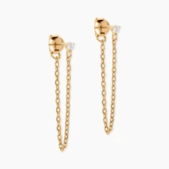 Histoire d'Or Boucles D'oreilles Pendantes Plaqué Or Lienard Oxydes De Zirconium Hot