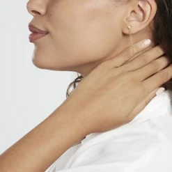 Histoire d'Or Boucles D'oreilles Pendantes Plaqué Or Lienard Oxydes De Zirconium Hot