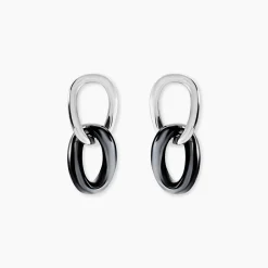 Histoire d'Or Boucles D'oreilles Pendantes Korey Argent Blanc Céramique Clearance