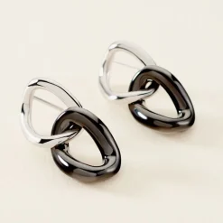 Histoire d'Or Boucles D'oreilles Pendantes Korey Argent Blanc Céramique Clearance