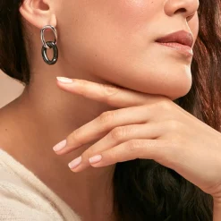 Histoire d'Or Boucles D'oreilles Pendantes Korey Argent Blanc Céramique Clearance