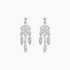 Histoire d'Or Boucles D'oreilles Pendantes Oniria Argent Blanc Outlet