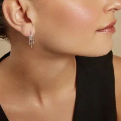 Histoire d'Or Boucles D'oreilles Pendantes Oniria Argent Blanc Outlet