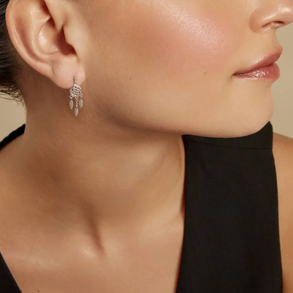 Histoire d'Or Boucles D'oreilles Pendantes Oniria Argent Blanc Outlet