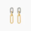 Histoire d'Or Boucles D'oreilles Pendantes Infinite Love Or Jaune Diamant Best