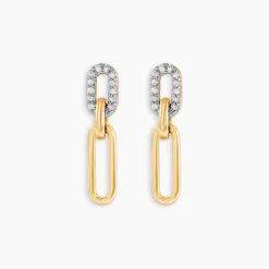 Histoire d'Or Boucles D'oreilles Pendantes Infinite Love Or Jaune Diamant Best